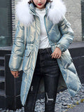 Airchics mi-longue manteau avec poches coulisse taille col montant femme mode hiver