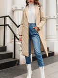 Airchics longue manteau coton avec poches ceinture col revers femme élégant mode