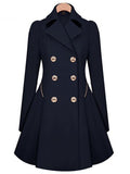 Airchics mi-longue manteau fluide double boutonnage col revers manches longues femme