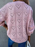 Airchics pull coeur v-cou manches longues femme casual mode ample automne hiver
