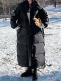 Airchics doudoune longue élégant casual couleur bloc capuche manteau d'hiver femme enceinte