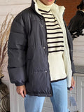 Airchics manteau d'hiver en coton élégant poches col roulé chic hiver femme enceinte