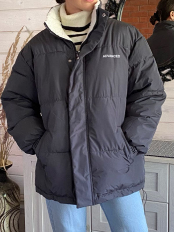Airchics manteau d'hiver en coton élégant poches col roulé chic hiver femme enceinte