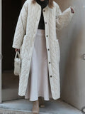 Airchics manteau longue doublé polaire boutonnage avec poches col rond femme casual oversized