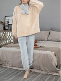 Airchics ensembles pyjama casual maison poilu couleur bloc costume deux pièces femme enceinte