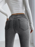 Airchics jean push up po taille haute slim mode femme denim pantalon