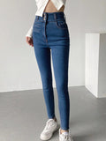 Airchics jeans longue push up po taille haute slim mode femme pantalon