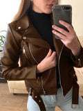 Airchics perfecto veste simili cuir fermeture éclair mode femme jacket