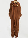 Airchics pyjama kigurumi animaux ours brun polaire mignon femme combinaison