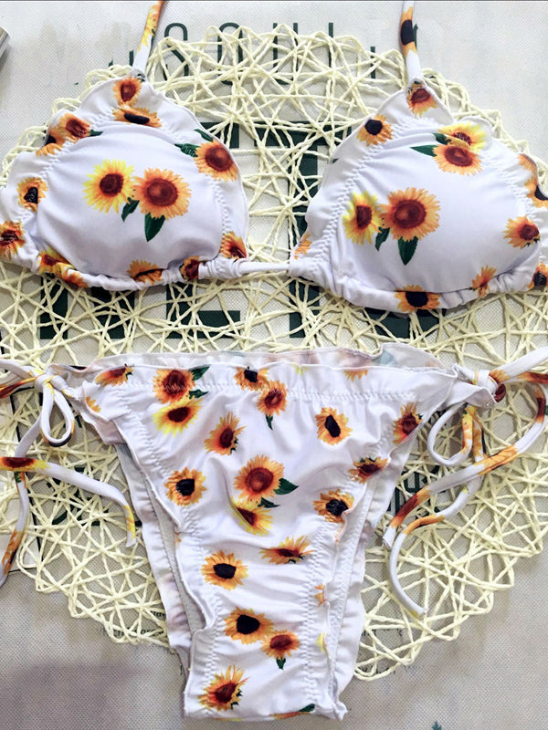Airchics maillot de bain tournesol volantée 2 pièces bohème femme bikini