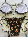 Airchics maillot de bain tournesol volantée 2 pièces bohème femme bikini