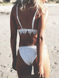 Airchics maillot de bain en dentelle 2 pièces mode femme bikini blanche