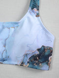 Airchics maillot de bain tie and dye 2 pièces bretelle décontracté femme tankini gris