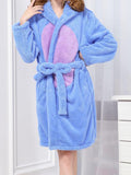 Airchics peignoir âne en polaire capuche ceinture mignon femme pyjama robe