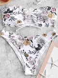 Airchics maillot de bain fleurie avec à lacets 2 pièces bandeau femme bikini