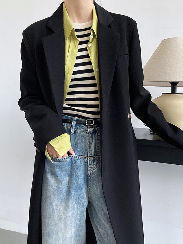 longue femme mode trench noir