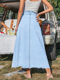 Airchics longue jupe trapèze jean avec poches femme mode