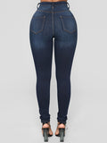 Airchics longue jeans slim fitness avec poches taille haute femme décontracté