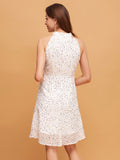 Airchics mini-robe brillante paillette col rond sans manches mode cocktail