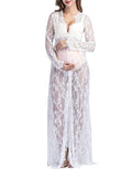 Airchics longue robe de grossesse transparent broderie anglaise v-cou mode plage enceinte