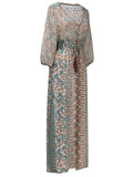 Airchics robe longue style ethnique motif fendu fluide hippie boheme