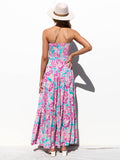 Airchics robe longue imprimé à fleurie avec ceinture bustier bohème de plage