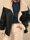 Airchics manteau aviateur doublé peau de mouton hiver femme veste