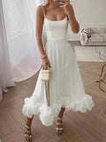 Airchics robe longue bustier à fines brides sans manches doux élégant de cocktail