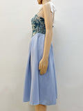Airchics mini-robe trapèze fleurie strappy à fines brides mode bleu