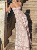 Airchics robe longue à fines brides bustier mode de plage rose