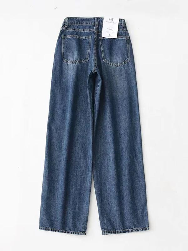 Airchics jean longue droit ample femme pantalon bleu foncé