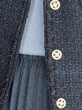 Airchics blazer court en tweed boutonnage avec poches femme élégant