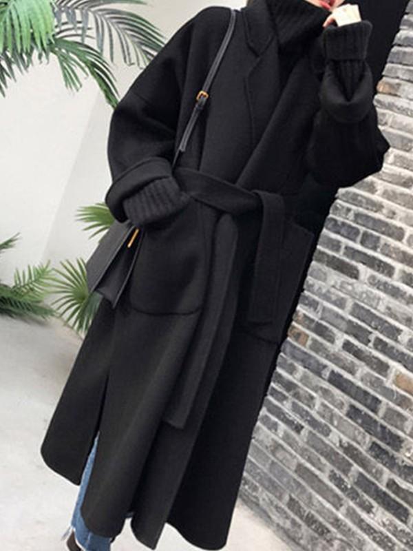 Manteau Laine Oversize Femme Manteau Laine Noir Manteau Long Laine