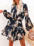 Airchics mini-robe mousseline imprimé à fleurie boutonnage coulisse taille mode plage