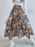 Airchics longue jupe trapèze fleurie à volantée femme élégant mode