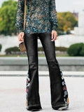 Airchics jeans flare pattes imprimé à fleurie mode femme pantalon