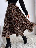 Airchics longue jupe trapèze léopard à volantée femme élégant mode