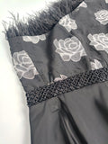 Airchics robe longue fleurie plumes une épaule élégant soirée noir