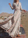 Airchics robe longue style ethnique motif fendu fluide hippie boheme