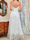 Airchics robe longue à fines brides dos nu mode cocktail blanche