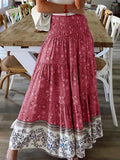 Airchics jupe longue fleurie plissé taille haute vintage bohème femme