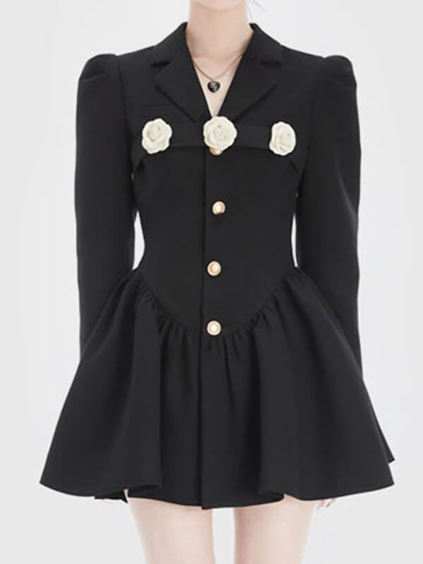 Airchics mini-robe blazer trapèze boutonnage col revers femme élégant