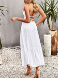 Airchics robe longue trapèze à volantée à fines brides élégant mode de plage