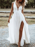 Airchics robe longue dentelle fluide dos nu v-cou élégant de soirée pour mariage